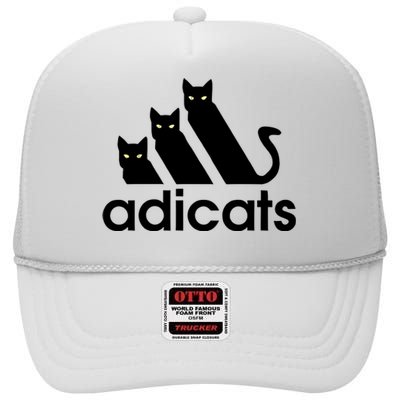 Funny Adicats Cute Cat Lover Pocket Cat Cat Mom Black Cat High Crown Mesh Back Trucker Hat