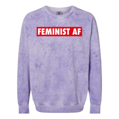 Feminist Af Cute Gift Colorblast Crewneck Sweatshirt