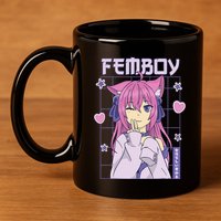 Femboy Anime Cute Little Femboy 11oz C Handle Ceramic Mug