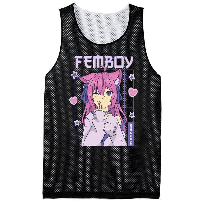 Femboy Anime Cute Little Femboy Mesh Reversible Basketball Jersey Tank