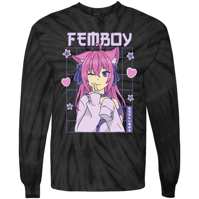 Femboy Anime Cute Little Femboy Tie-Dye Long Sleeve Shirt