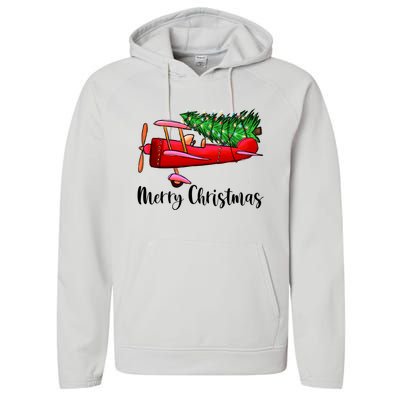 Funny Airplane Christmas Light Tree Airplane Pajama Xmas Cute Gift Performance Fleece Hoodie