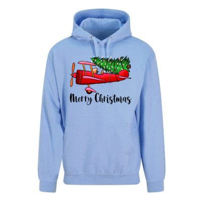 Funny Airplane Christmas Light Tree Airplane Pajama Xmas Cute Gift Unisex Surf Hoodie