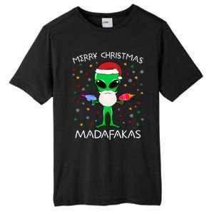 Funny Alien Christmas Cool Gift Merry Christmas Pew Madafakas Funny Gift Tall Fusion ChromaSoft Performance T-Shirt