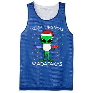 Funny Alien Christmas Cool Gift Merry Christmas Pew Madafakas Funny Gift Mesh Reversible Basketball Jersey Tank