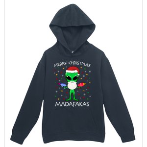 Funny Alien Christmas Cool Gift Merry Christmas Pew Madafakas Funny Gift Urban Pullover Hoodie