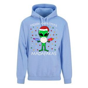 Funny Alien Christmas Cool Gift Merry Christmas Pew Madafakas Funny Gift Unisex Surf Hoodie