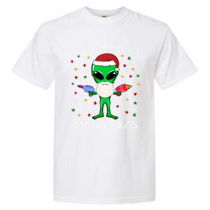 Funny Alien Christmas Cool Gift Merry Christmas Pew Madafakas Funny Gift Garment-Dyed Heavyweight T-Shirt