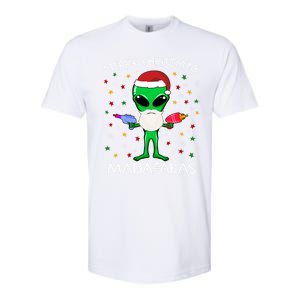 Funny Alien Christmas Cool Gift Merry Christmas Pew Madafakas Funny Gift Softstyle CVC T-Shirt