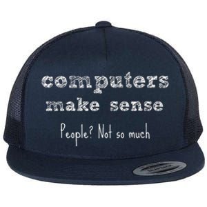 Funny Autism Computers Flat Bill Trucker Hat