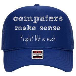 Funny Autism Computers High Crown Mesh Back Trucker Hat