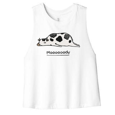 Farm Animal Cow Women's Racerback Cropped Tank