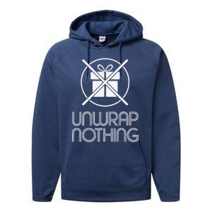 Funny Anti Christmas Grumpy Christmas Unwrap Nothing Performance Fleece Hoodie