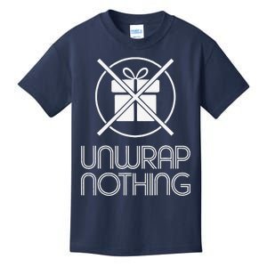 Funny Anti Christmas Grumpy Christmas Unwrap Nothing Kids T-Shirt