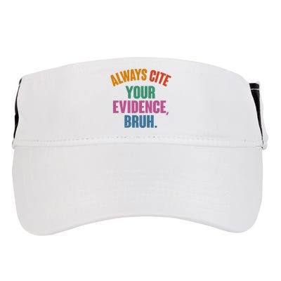 Funny Always Cite Your Evidence Bruh Adult Drive Performance Visor