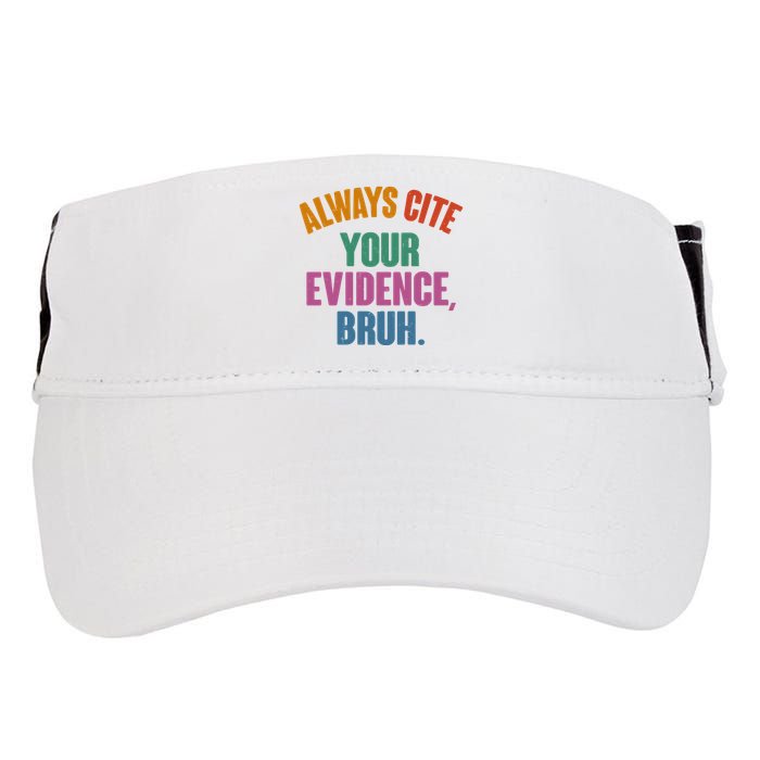 Funny Always Cite Your Evidence Bruh Adult Drive Performance Visor