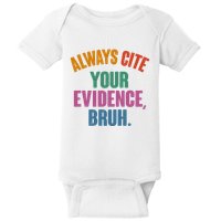 Funny Always Cite Your Evidence Bruh Baby Bodysuit