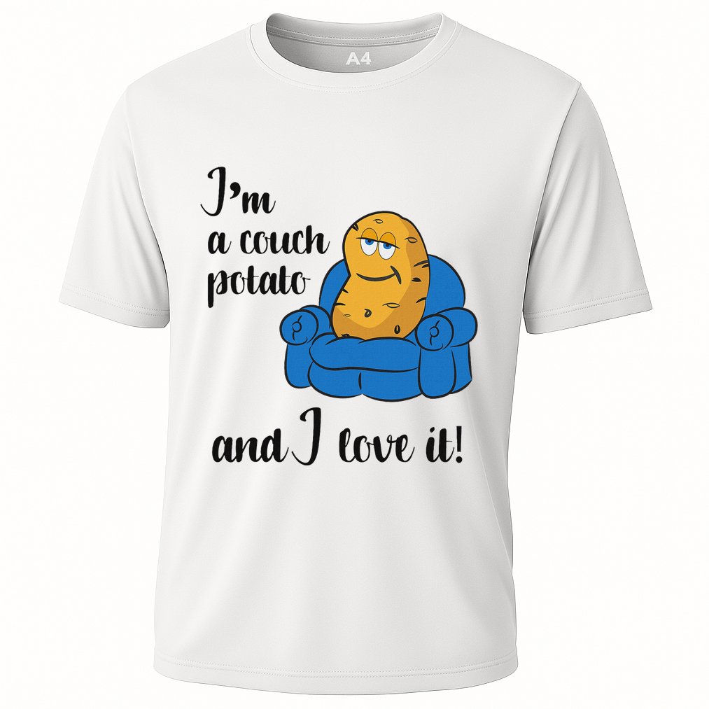 Funny Adult Couch Potato Cooling Performance Crew T-Shirt