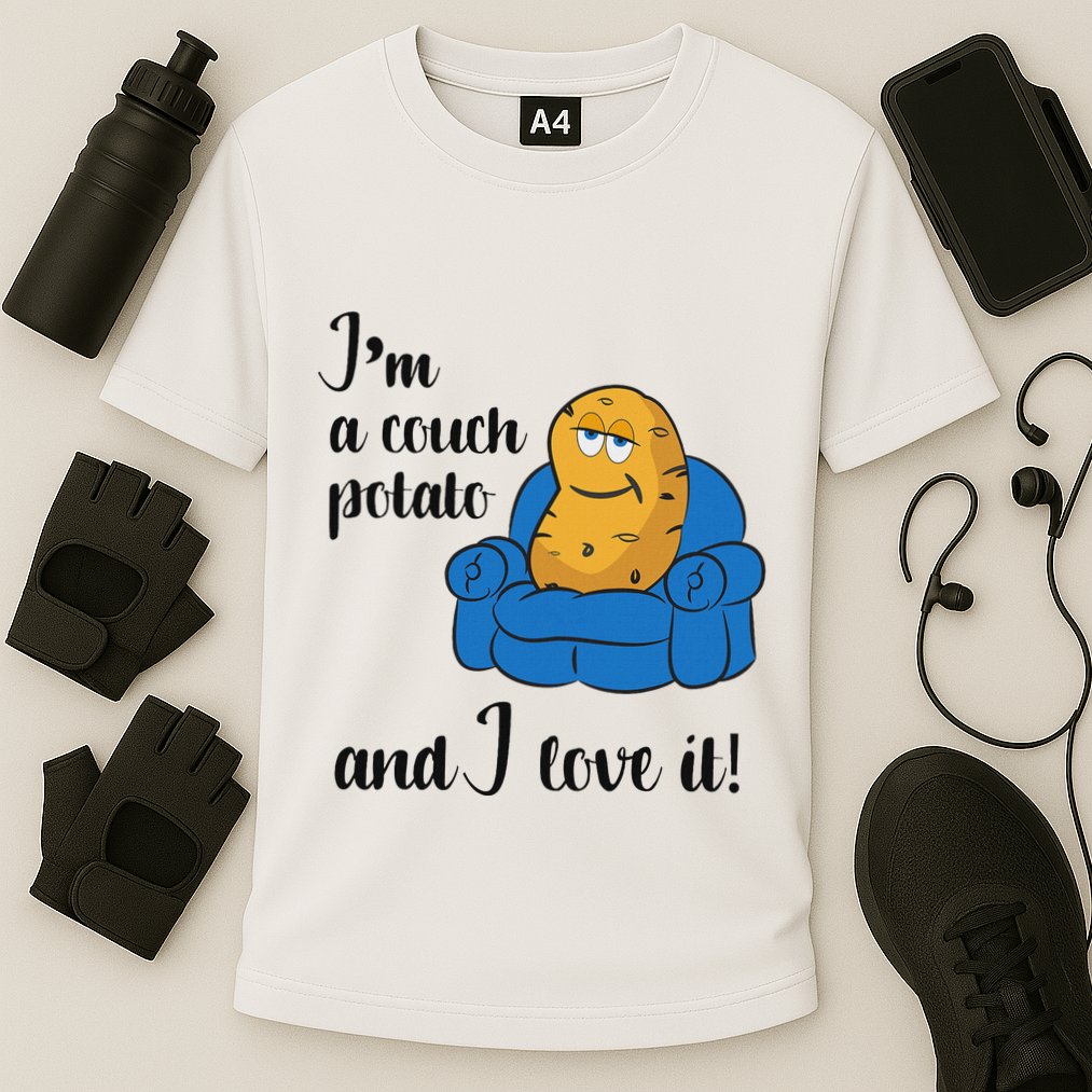 Funny Adult Couch Potato Cooling Performance Crew T-Shirt