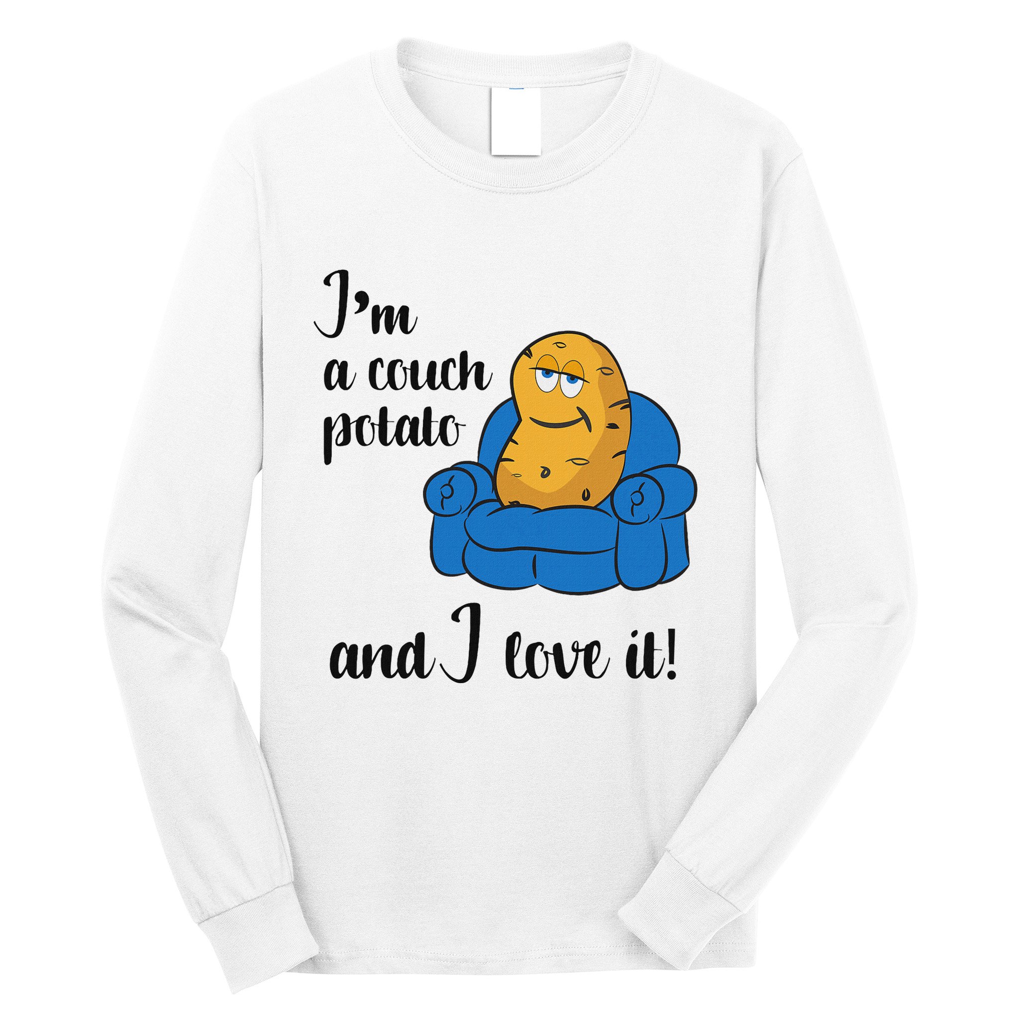 Funny Adult Couch Potato Long Sleeve Shirt