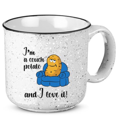 Funny Adult Couch Potato 15oz Campfire Ceramic Mug