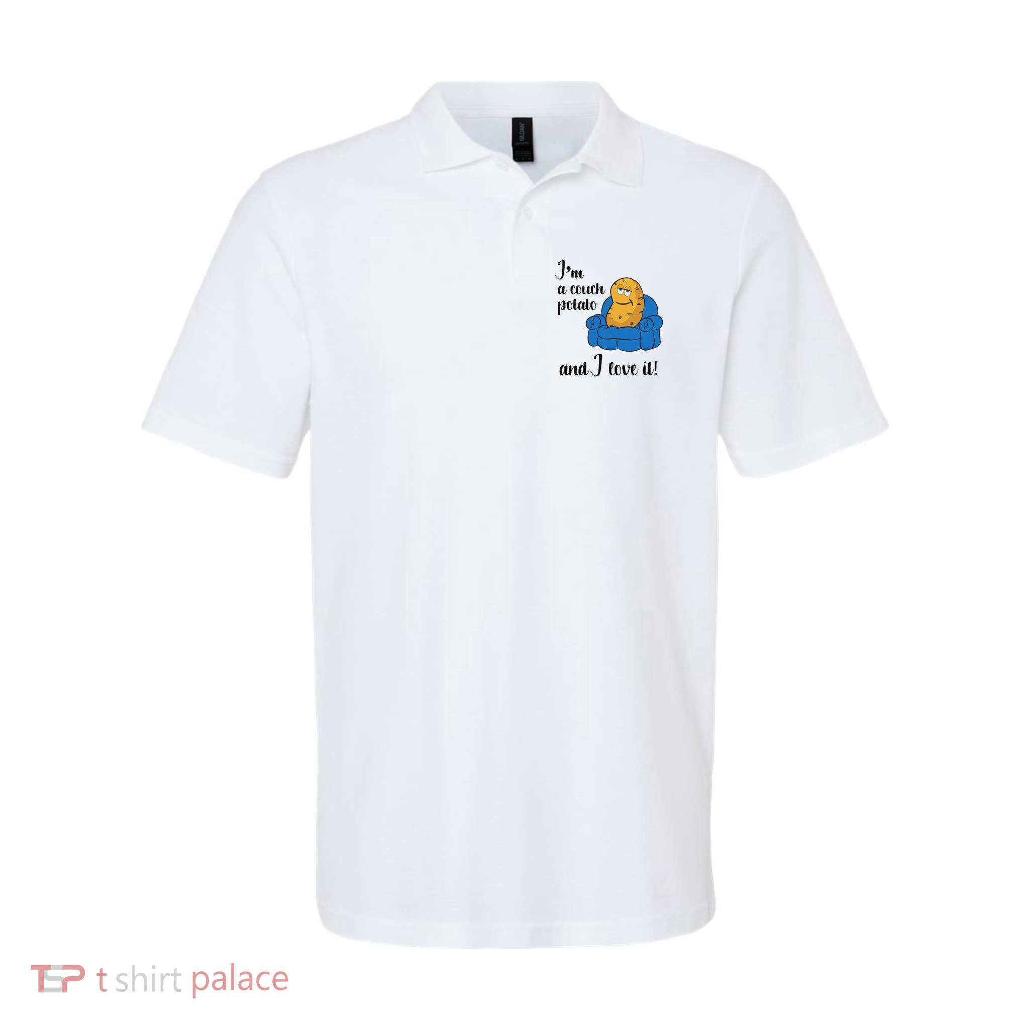 Funny Adult Couch Potato Polo