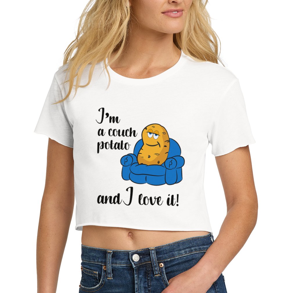 Funny Adult Couch Potato Women's Crop Top Tee