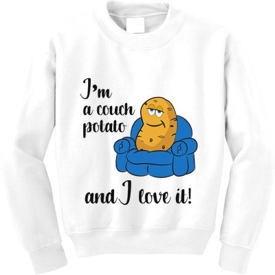 Funny Adult Couch Potato Kids Sweatshirt