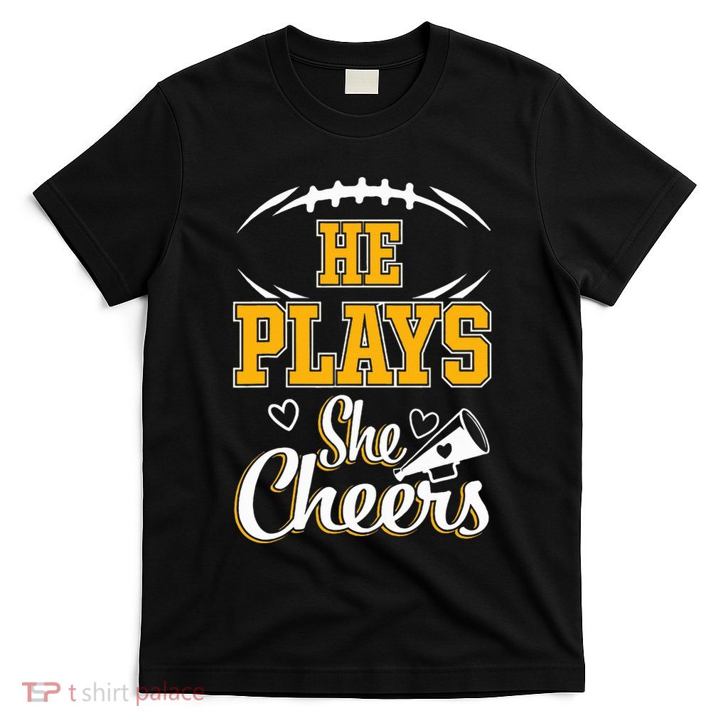 Football And Cheer Mom Cheerleading Mother Football T-Shirt