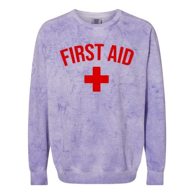 First Aid Cross Cool Medic Emergency Staff Uniform Cute Gift Colorblast Crewneck Sweatshirt