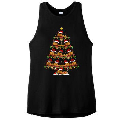 Funny Airplane Christmas Tree Lights Santa Airplane Xmas Gift Ladies PosiCharge Tri-Blend Wicking Tank