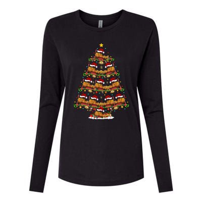 Funny Airplane Christmas Tree Lights Santa Airplane Xmas Gift Womens Cotton Relaxed Long Sleeve T-Shirt