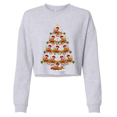 Funny Airplane Christmas Tree Lights Santa Airplane Xmas Gift Cropped Pullover Crew