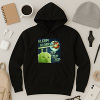 Funny Alien Cat Meme Glerp Glorp Zep Zep Hoodie