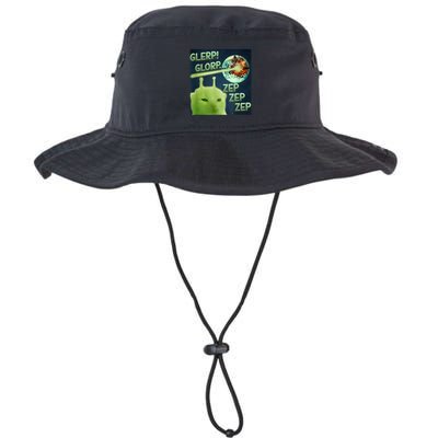Funny Alien Cat Meme Glerp Glorp Zep Zep Bucket Hat