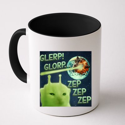 Funny Alien Cat Meme Glerp Glorp Zep Zep Mug