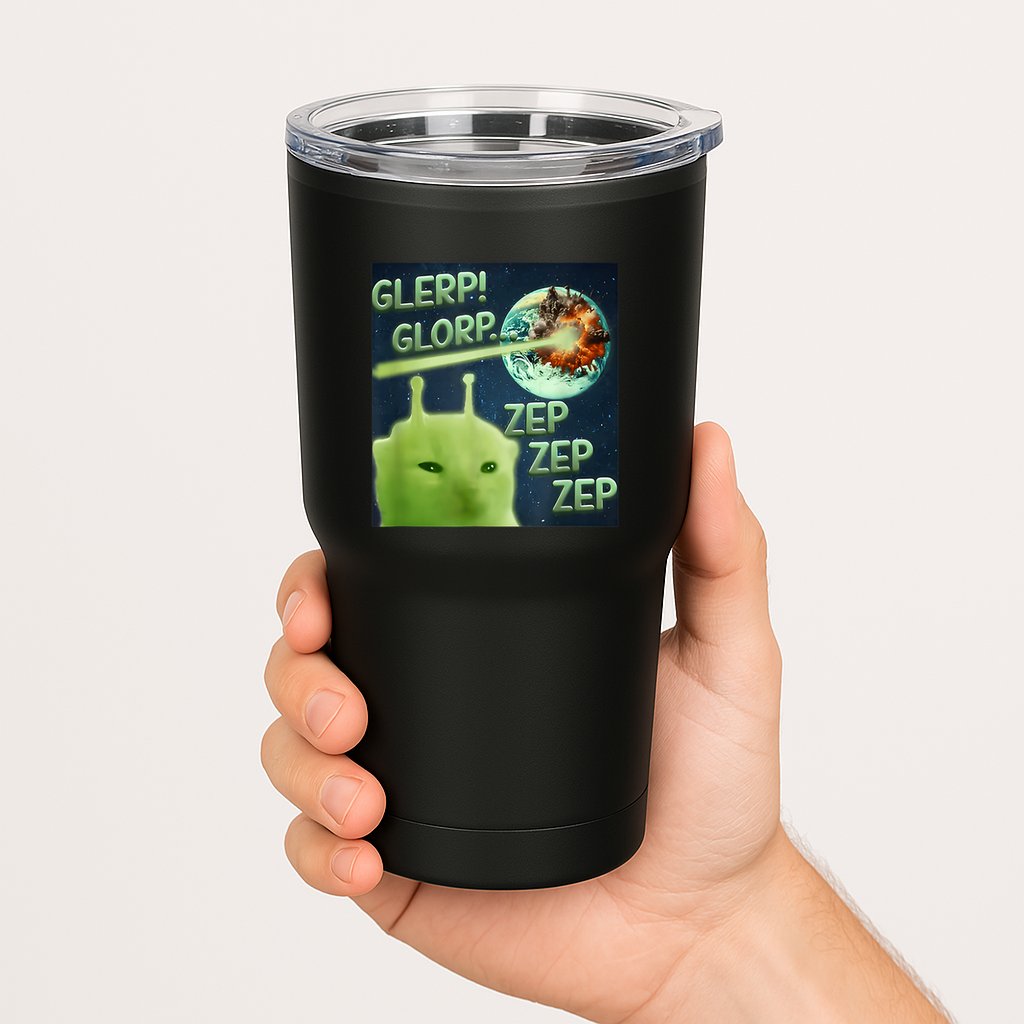 Funny Alien Cat Meme Glerp Glorp Zep Zep Tumbler