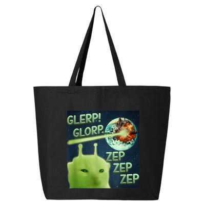 Funny Alien Cat Meme Glerp Glorp Zep Zep 25L Jumbo Tote
