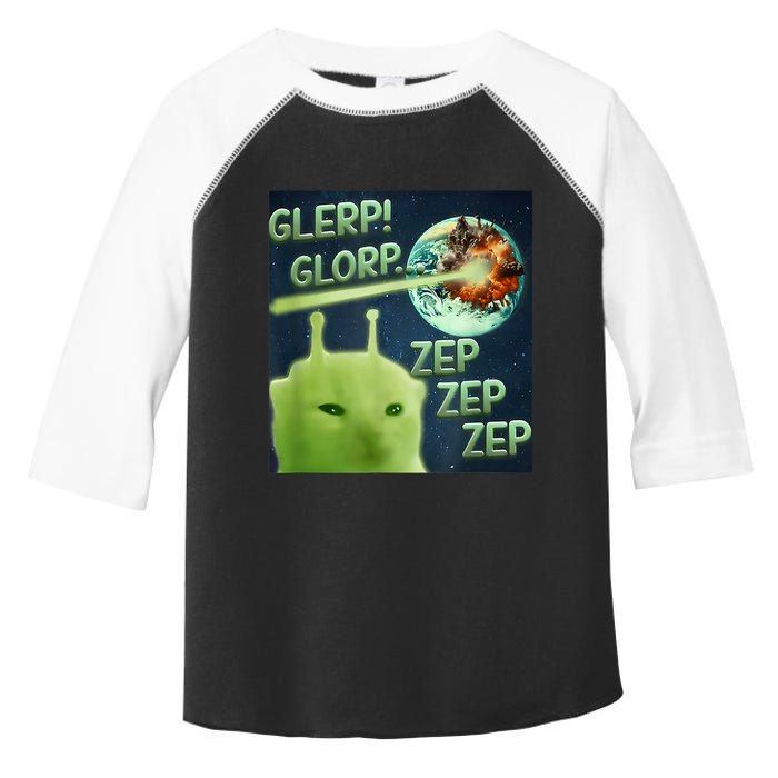 Funny Alien Cat Meme Glerp Glorp Zep Zep Toddler Fine Jersey T-Shirt