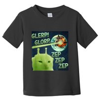 Funny Alien Cat Meme Glerp Glorp Zep Zep Toddler T-Shirt