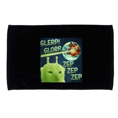 Funny Alien Cat Meme Glerp Glorp Zep Zep Microfiber Hand Towel