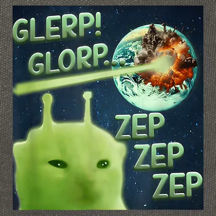 Funny Alien Cat Meme Glerp Glorp Zep Zep Cotton Canvas Backpack