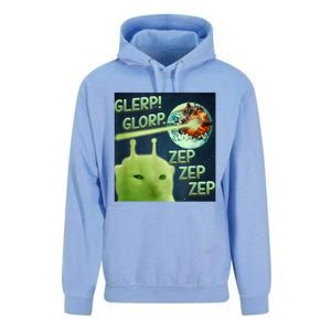 Funny Alien Cat Meme Glerp Glorp Zep Zep Unisex Surf Hoodie