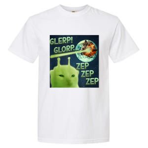 Funny Alien Cat Meme Glerp Glorp Zep Zep Garment-Dyed Heavyweight T-Shirt