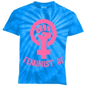 Feminist Af Cute Protest Fist Pro Intersectional Feminism Gift Kids Tie-Dye T-Shirt