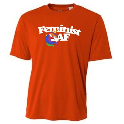 Feminist Af Cute Retro Rainbow Gift Cooling Performance Crew T-Shirt