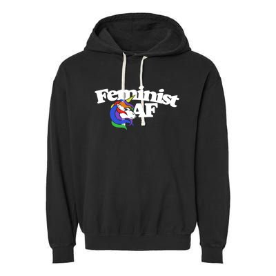 Feminist Af Cute Retro Rainbow Gift Garment-Dyed Fleece Hoodie