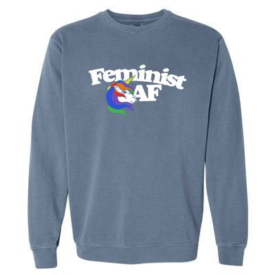 Feminist Af Cute Retro Rainbow Gift Garment-Dyed Sweatshirt