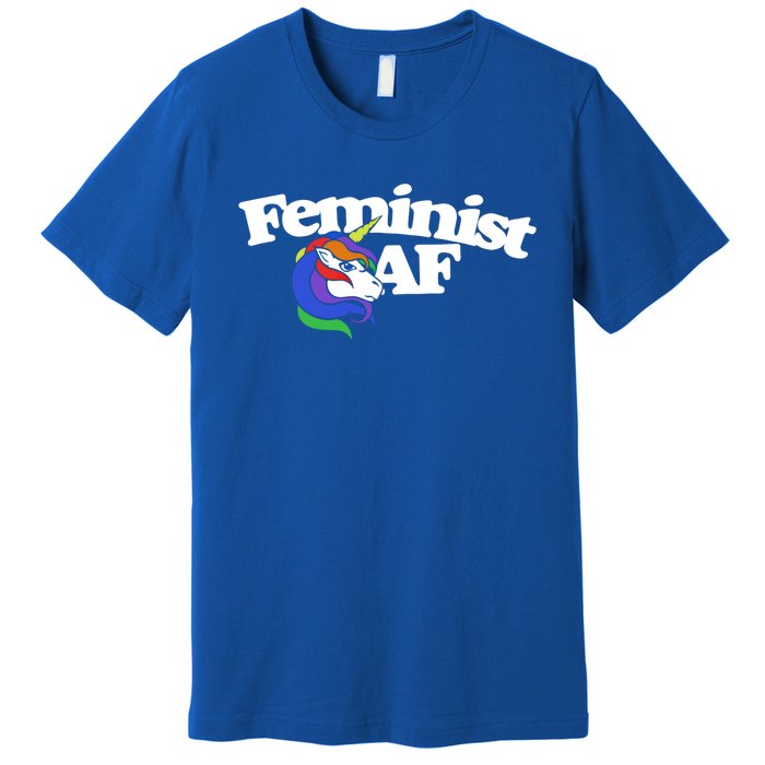 Feminist Af Cute Retro Rainbow Gift Premium T-Shirt