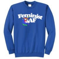 Feminist Af Cute Retro Rainbow Gift Tall Sweatshirt